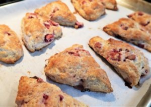 rhubarb strawberry scones