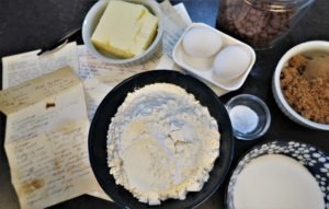 baking recipe and ingredients