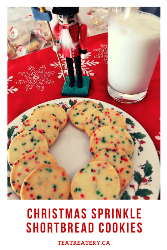 Christmas sprinkle shortbread cookies