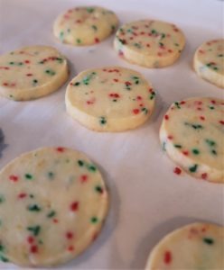 christmas sprinkle shortbread cookies