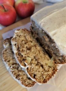 apple spice tea cake with frosting